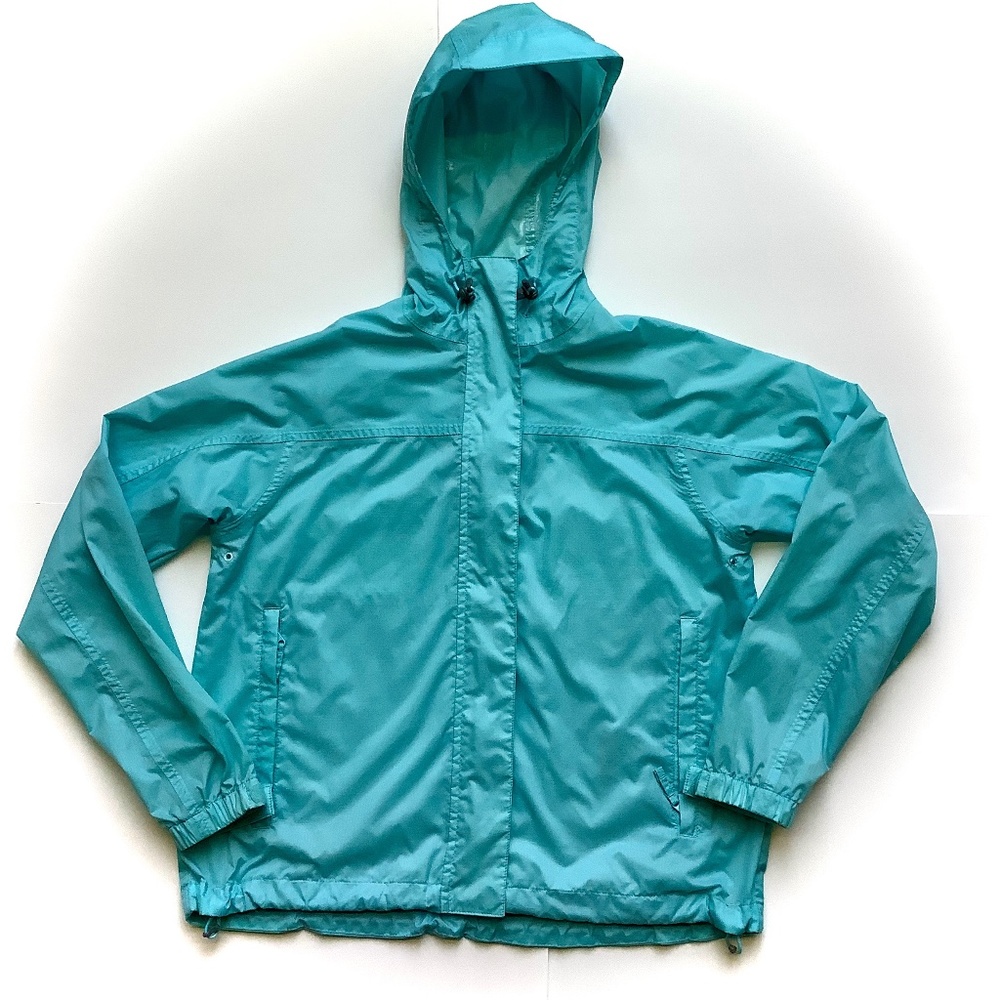 LANDS’ END Turquoise Windbreaker Rain Jacket